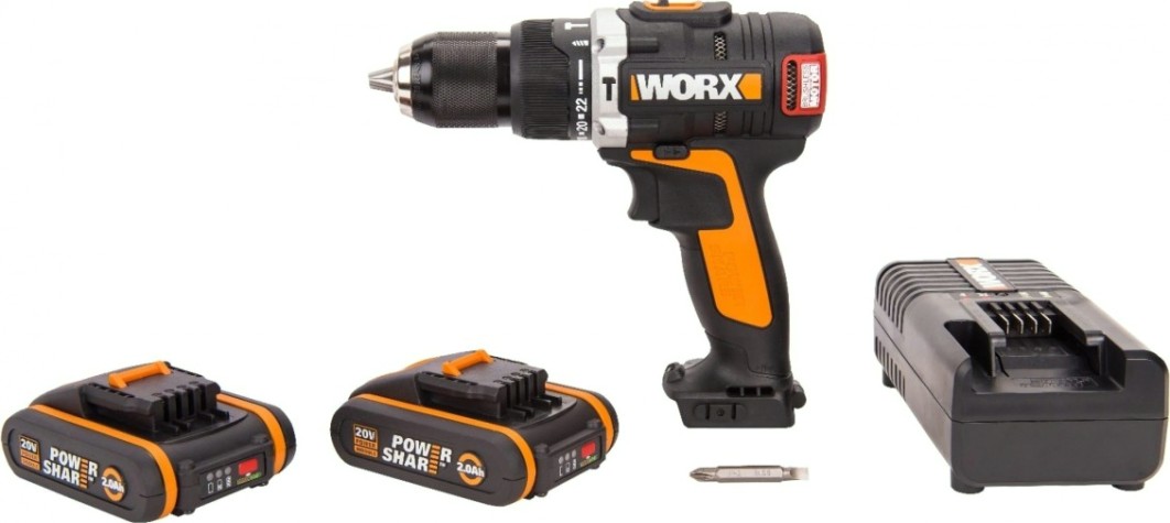 Дрель-шуруповерт аккумуляторная Worx WX373 ударная, бесщеточная
