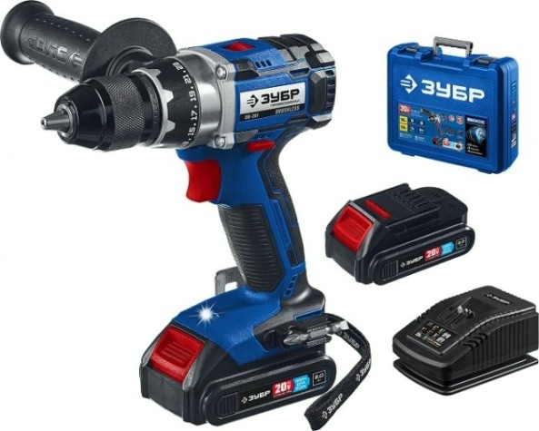 Дрель-шуруповерт аккумуляторная ЗУБР DB-201-22 бесщеточная Профессионал