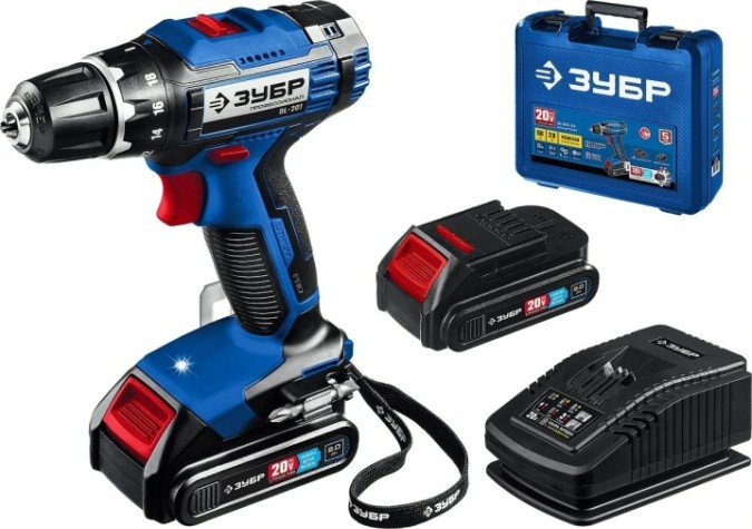 Дрель-шуруповерт аккумуляторная ЗУБР DL-201-22 Профессионал