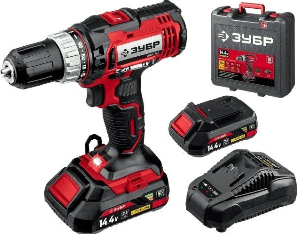 Дрель-шуруповерт аккумуляторная ЗУБР ДШЛ-145-22