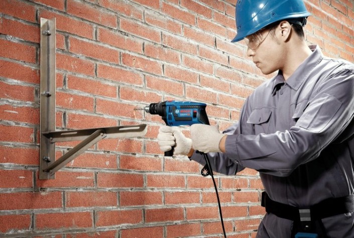 Дрель ударная сетевая BOSCH GSB 1600 RE (БЗП) односкоростная [0601218121]