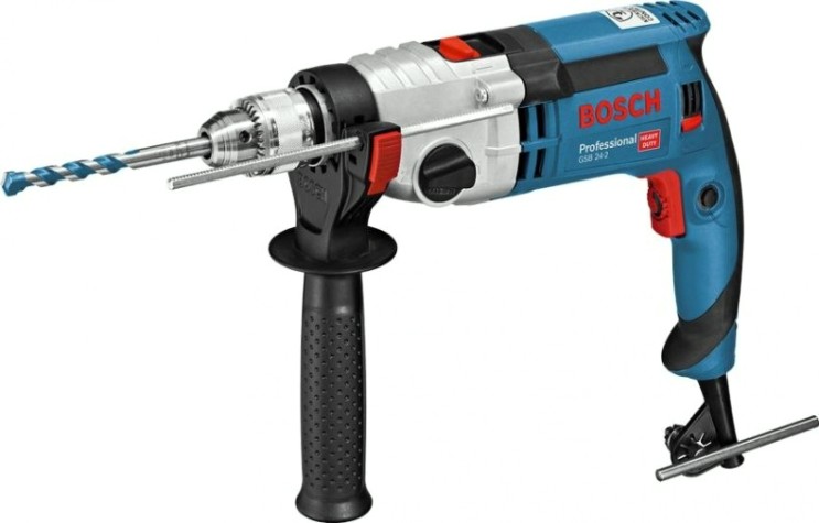 Дрель ударная сетевая BOSCH GSB 24-2 (ЗВП) двухскоростная [060119C900] Кейс L-Case