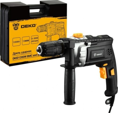 Дрель ударная сетевая DEKO DKID1200W в кейсе [063-4327]