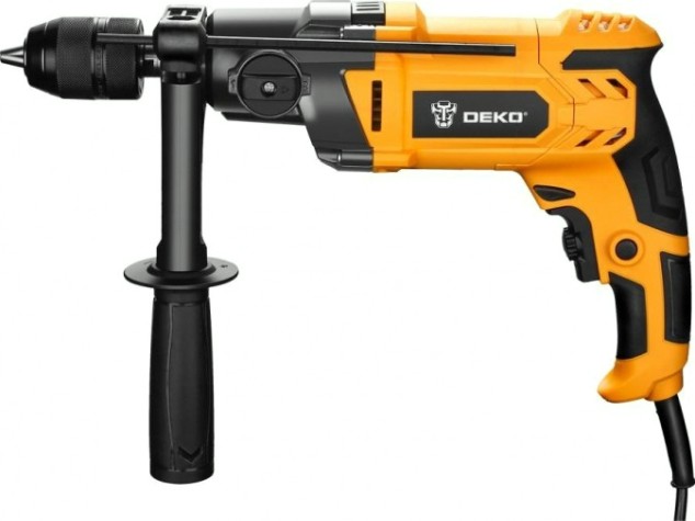 Дрель ударная сетевая DEKO DKID1500W двухскоростная, в кейсе, БЗП [063-4322]