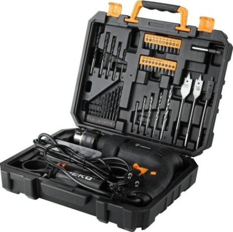 Дрель ударная сетевая DEKO DKID600W набор инструментов 92 предмета (063-4157) [063-4157]