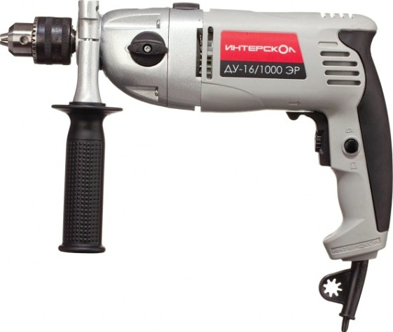 Дрель ударная сетевая ИНТЕРСКОЛ ДУ-16/1000 ЭР двухскоростная [57.1.3.00]