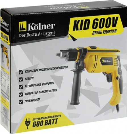 Дрель ударная сетевая Kolner KID 600V [кн600в]