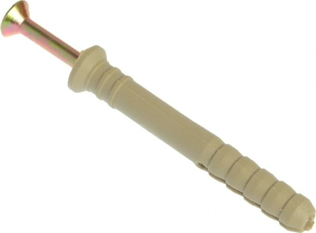 Дюбель 8 х 80 гвоздевой с потайной манжетой, нейлоновый