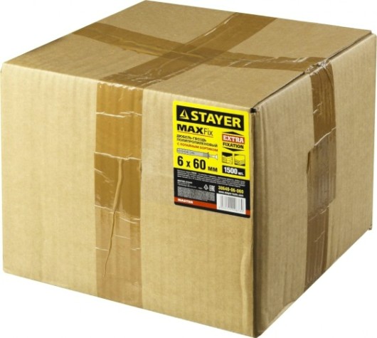 Дюбель гвоздевой с потайной манжетой STAYER MASTER полипропиленовый, бортик, 6x60 мм, 1500 шт, [30640-06-060]