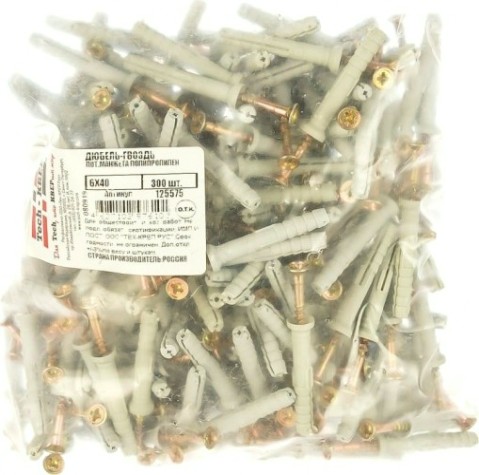 Дюбель гвоздевой Tech-KREP 6 х 40 (пакет 300 шт) потай 125575 [125575]