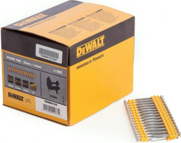 Дюбель - гвозди монтажные DeWALT 2.6 х 35 мм XH DCN8901035 (желтые) (1005шт) [DCN8901035]