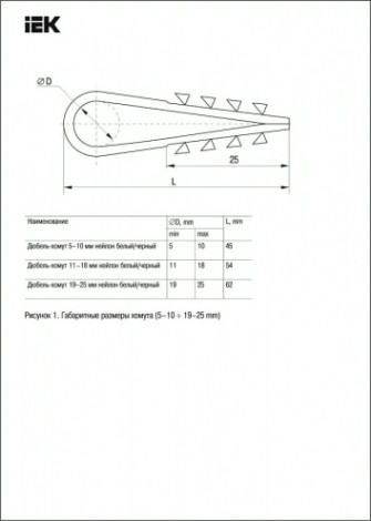 Дюбель-хомут IEK 19-25мм нейлон черн. (уп. 100шт) [UHH36-19-25-100]
