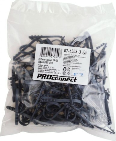 Дюбель-хомут Proconnect 19-25 мм (уп.100 шт.) серый [07-4503-3]