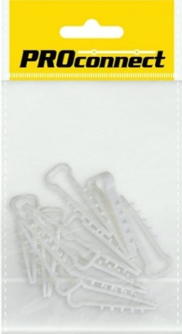 Дюбель-хомут Proconnect 5-10 мм (уп.10 шт.), белый, прямоугольный [07-4611-9]