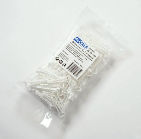 Дюбель-хомут RUCELF ДХБ-10-5 мм плоский, белый (уп.100 шт.) [ДХБ-10-5-ПБ]