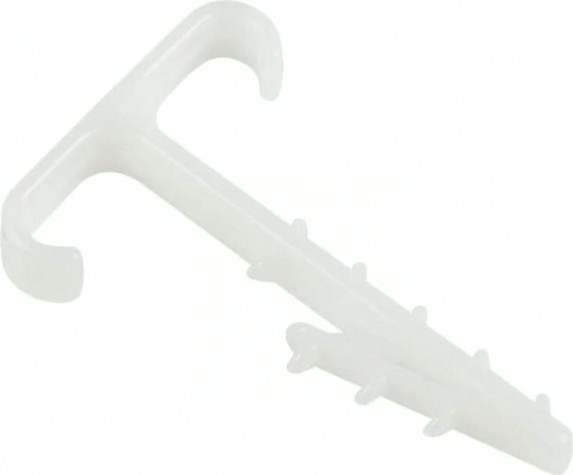 Дюбель-хомут Т-образный REXANT 2x12 мм, белый (100 шт) нейлоновый для двух плоских кабелей (КФ) [07-4615]