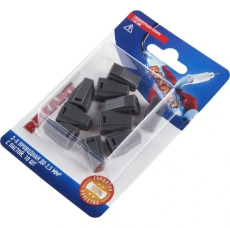 Экспресс-клема REXANT СМК 773-302 с пастой 2-проводная до 2,5 мм² серая 100шт/уп [06-0206-B10]