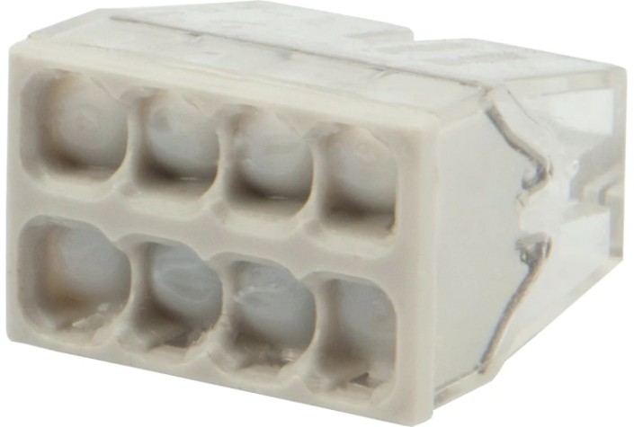 Экспресс-клемма REXANT СМК 2273-248 с пастой 8-проводная 0.5-2.5 мм², блистер (6шт/уп) [07-5230-6]