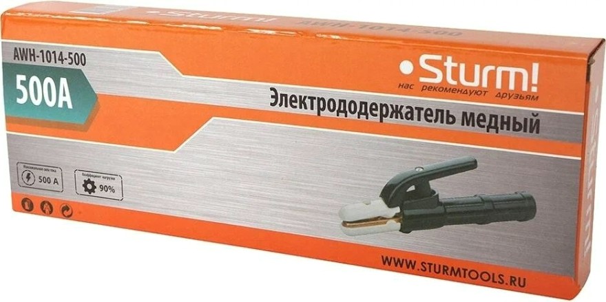 Электрододержатель Sturm AWH-1014-500 500А медь, черный Электрододержатель Sturm AWH-1014-500 500А медь, черный