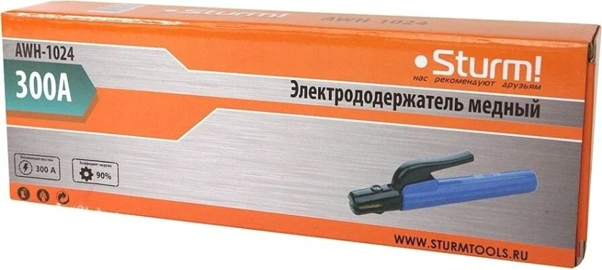 Электрододержатель Sturm AWH-1024 300А медь, синий Электрододержатель Sturm AWH-1024 300А медь, синий