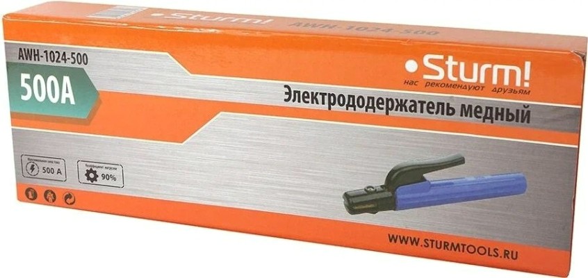 Электрододержатель Sturm AWH-1024-500 500А медь, синий Электрододержатель Sturm AWH-1024-500 500А медь, синий