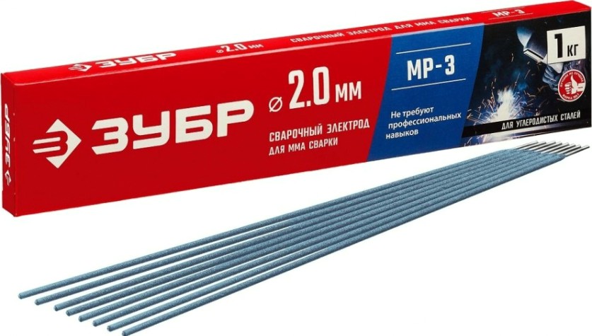 Электроды ЗУБР МР-3 D-2мм, уп.1 кг. [40011-2.0]