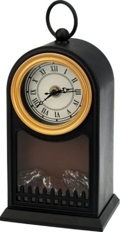 Электрокамин Neon-Night Старинные часы с эффектом живого огня 14,7x11,7х25 см, черный [511-020]