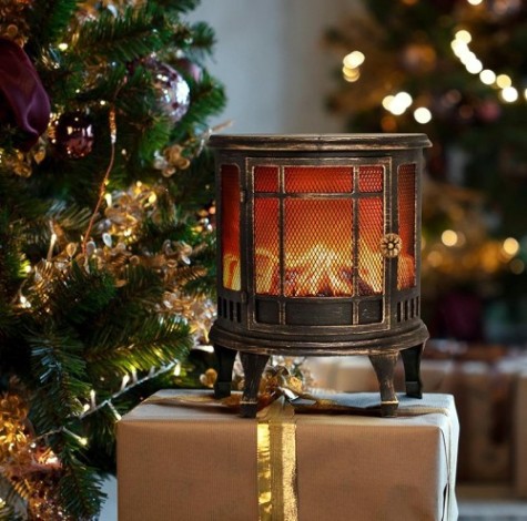 Электрокамин Neon-Night Винтаж мини с эффектом живого огня 24,8х12,7х30 см, бронзовый [511-023]