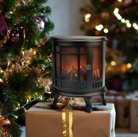 Электрокамин Neon-Night Винтаж мини с эффектом живого огня 24,8х12,7х30 см, черный [511-022]