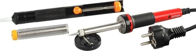 Электропаяльник в наборе СВЕТОЗАР 4 предмета SV-55316-30-H4 [SV-55316-30-H4]