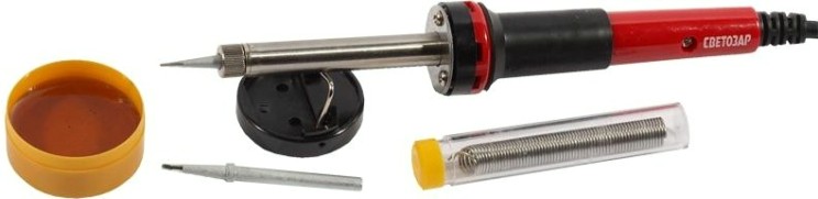 Электропаяльник в наборе СВЕТОЗАР 5 предметов SV-55312-40-H5 [SV-55312-40-H5]