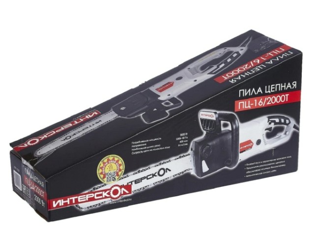 Электропила цепная ИНТЕРСКОЛ ПЦ-16/2000Т продольное расположение двигателя [500.1.0.00]