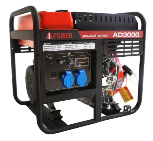 Электростанция дизельная с воздушным охлаждением A-iPOWER AD 3000 открытая [20409]
