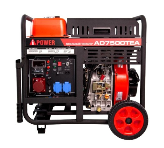 Электростанция дизельная с воздушным охлаждением A-iPOWER AD 7500ТEA открытая [20403]