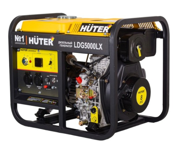 Электростанция дизельная с воздушным охлаждением HUTER LDG 5000LX открытая [64/2/7]