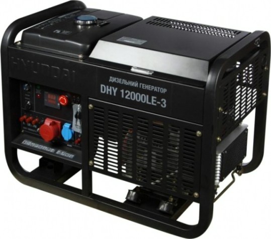Электростанция дизельная с воздушным охлаждением HYUNDAI DHY 12000LE-3 открытая