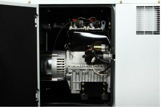 Электростанция дизельная с воздушным охлаждением HYUNDAI DHY 12000SE-3 в кожухе