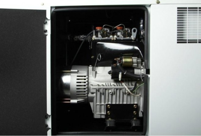 Электростанция дизельная с воздушным охлаждением HYUNDAI DHY 12000SE в кожухе