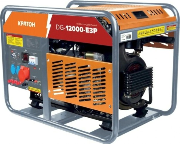 Электростанция дизельная с воздушным охлаждением КРАТОН DG-12000-E3P открытая [3 08 02 015]