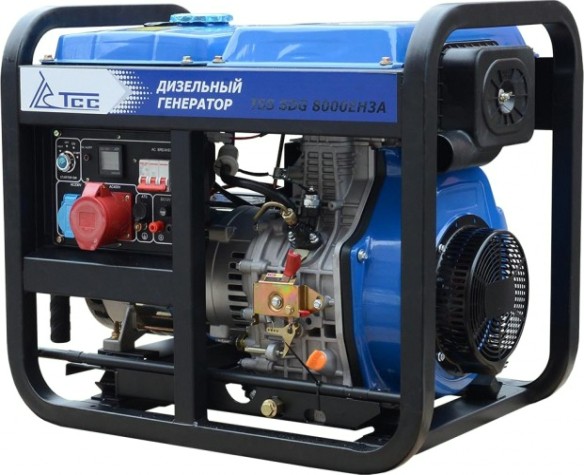 Электростанция дизельная с воздушным охлаждением ТСС SDG 8000 EH3A открытая [100051]