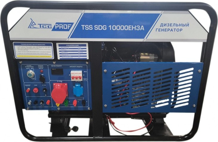 Электростанция дизельная с воздушным охлаждением ТСС SDG10000 EH3A открытая [100038]