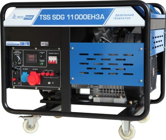 Электростанция дизельная с воздушным охлаждением ТСС SDG11000 EH3A открытая [100056]