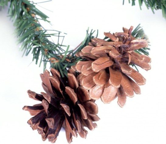 Еловый шлейф Neon-Night с шишками 2,7 м ПВХ [307-221]