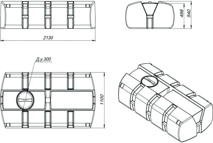 Емкость ЭКОПРОМ AUTO 1000 л. [синий]