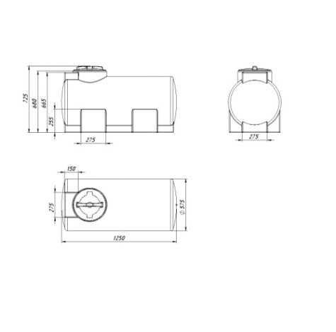 Емкость ЭКОПРОМ ЭВГ 350 л., горизонтальная [зеленый]