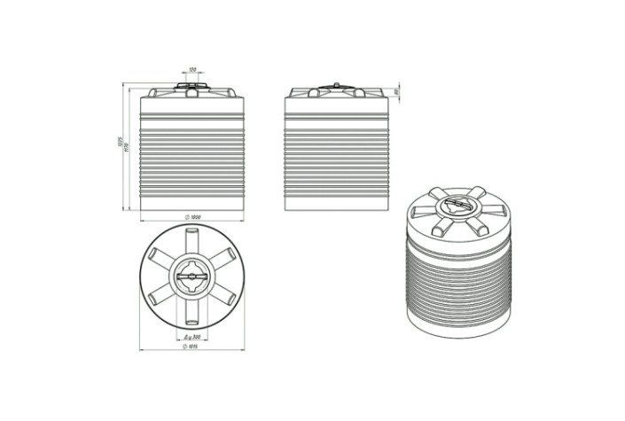 Емкость ЭКОПРОМ ЭВЛ 750 л., вертикальная [черный]