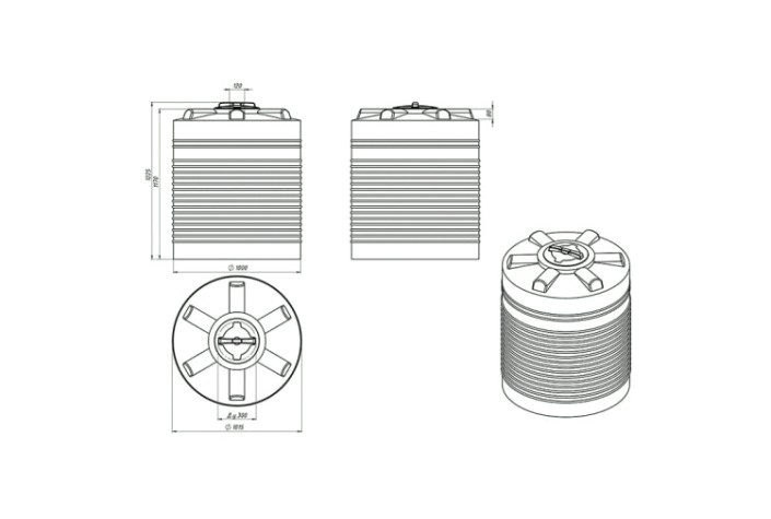 Емкость ЭКОПРОМ ЭВЛ 750 л., вертикальная [зеленый]