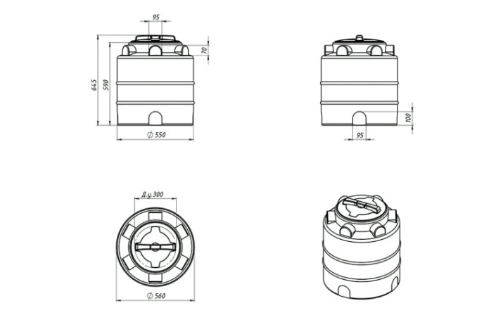 Емкость ЭКОПРОМ ЭВЛ-Т 100 л., вертикальная [черный]