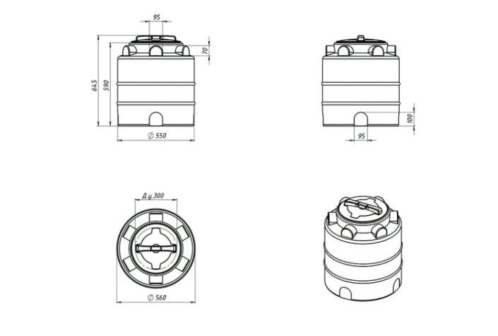 Емкость ЭКОПРОМ ЭВЛ-Т 100 л., вертикальная [синий]