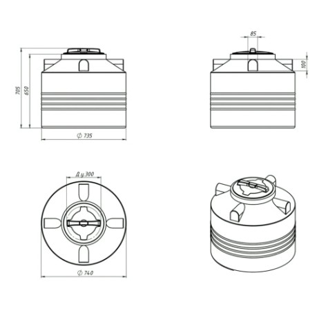 Емкость ЭКОПРОМ ЭВЛ-Т 200 л., вертикальная [зеленый]